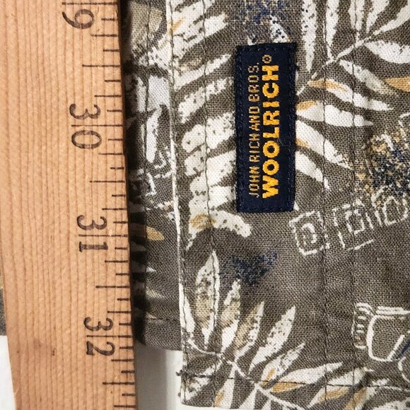 Woolrich Shirt Mens XL Short Sleeve Button Down Tropical Palm Trees Made USA - Picture 6 of 8